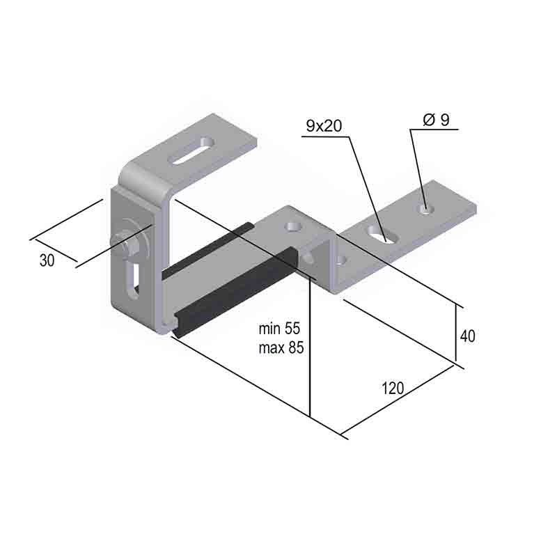 MTF – SET 4 Ganci Regolabili per Tetto Tegola
