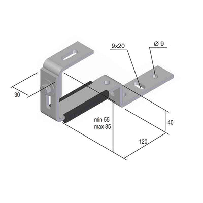 MTF – SET 4 Ganci Regolabili per Tetto Tegola